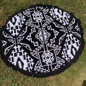 Round Aztec Pattern Beach Towel